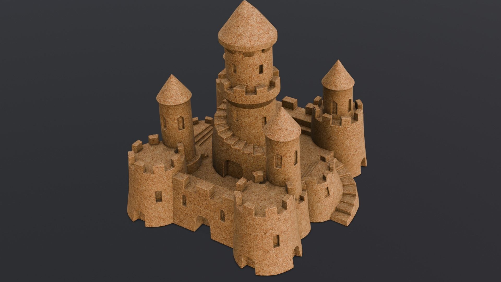 Sandcastle 3D Model Low-poly 3D model_4