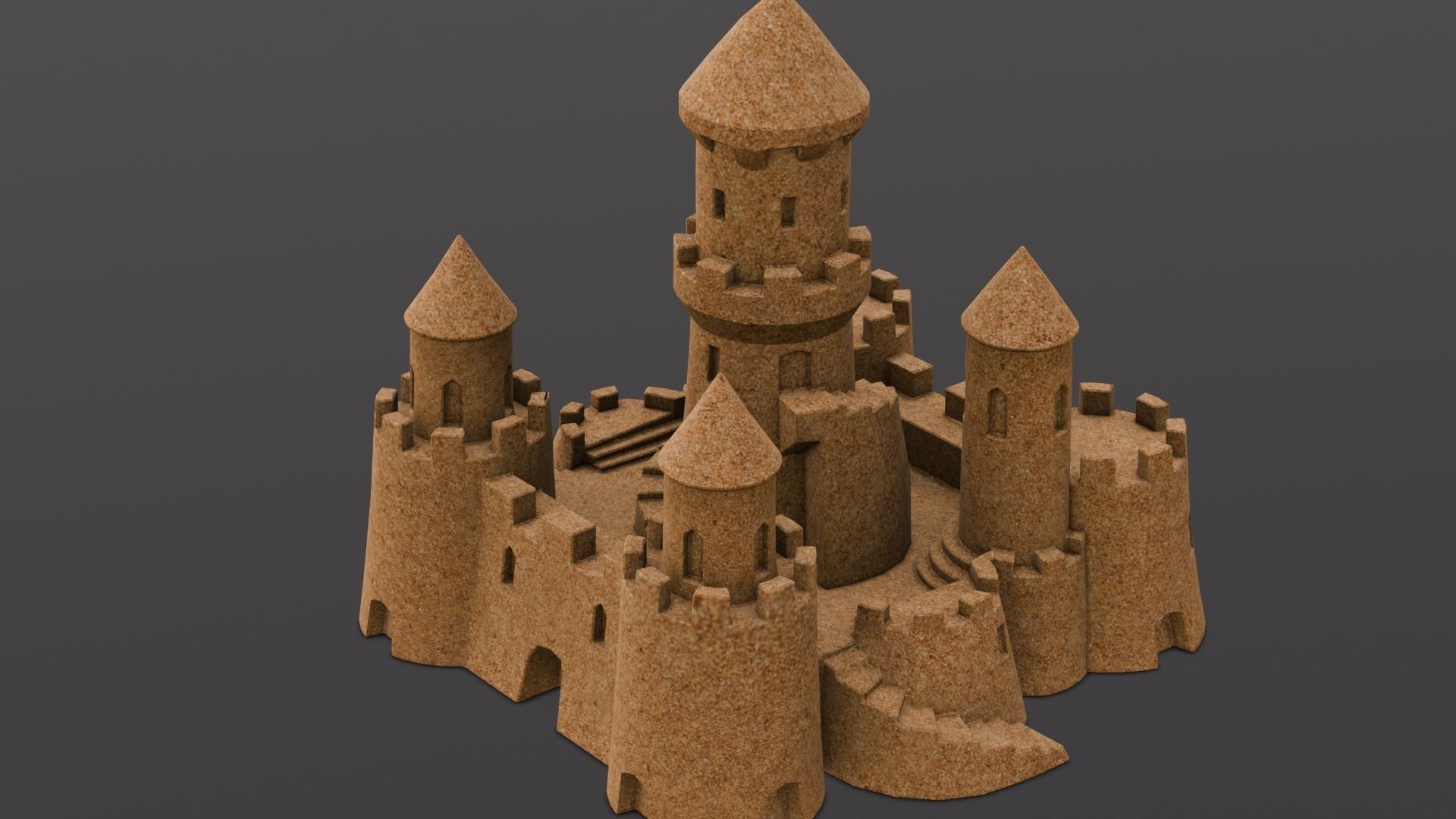 Sandcastle 3D Model Low-poly 3D model_3