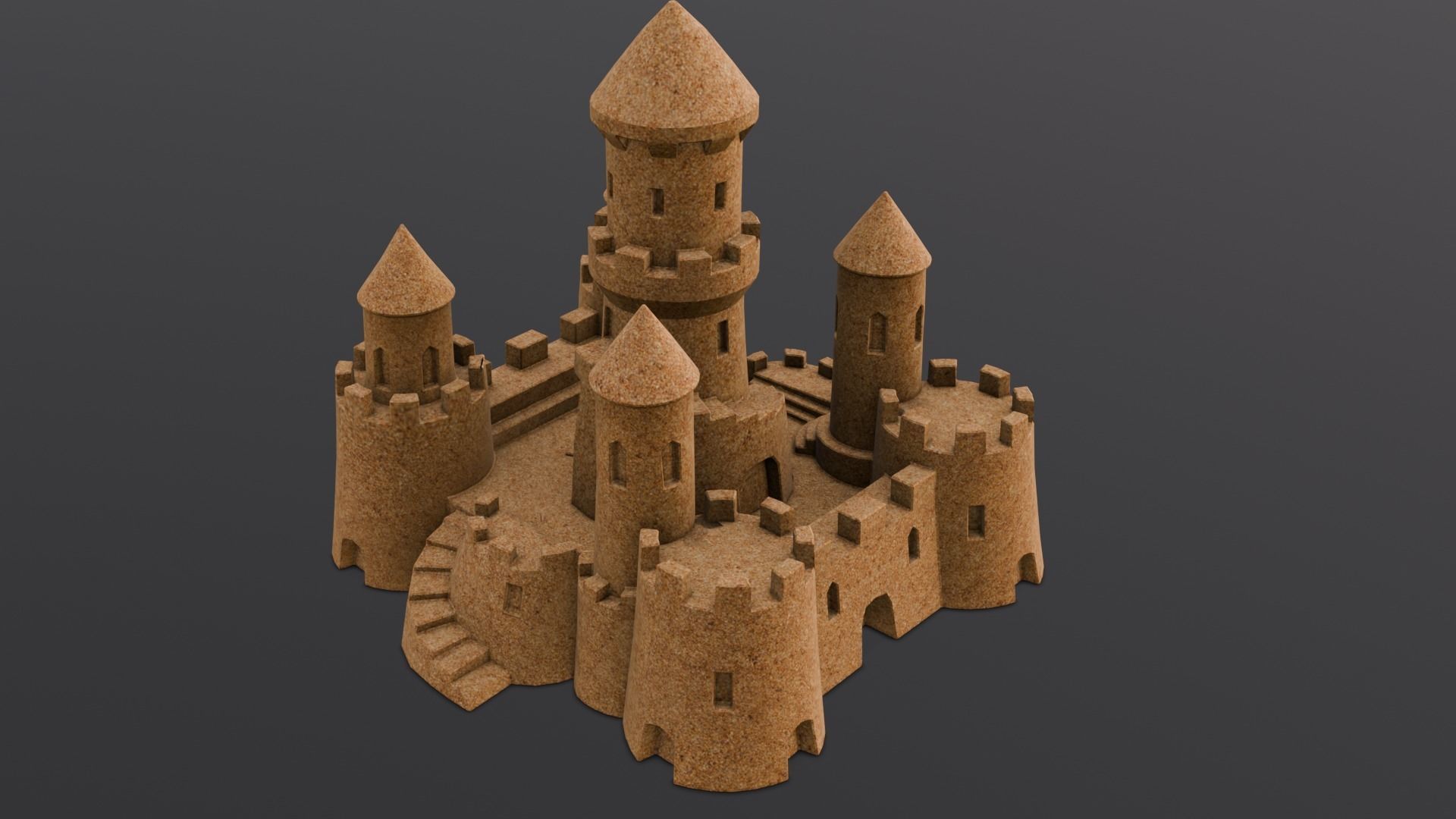 Sandcastle 3D Model Low-poly 3D model_5
