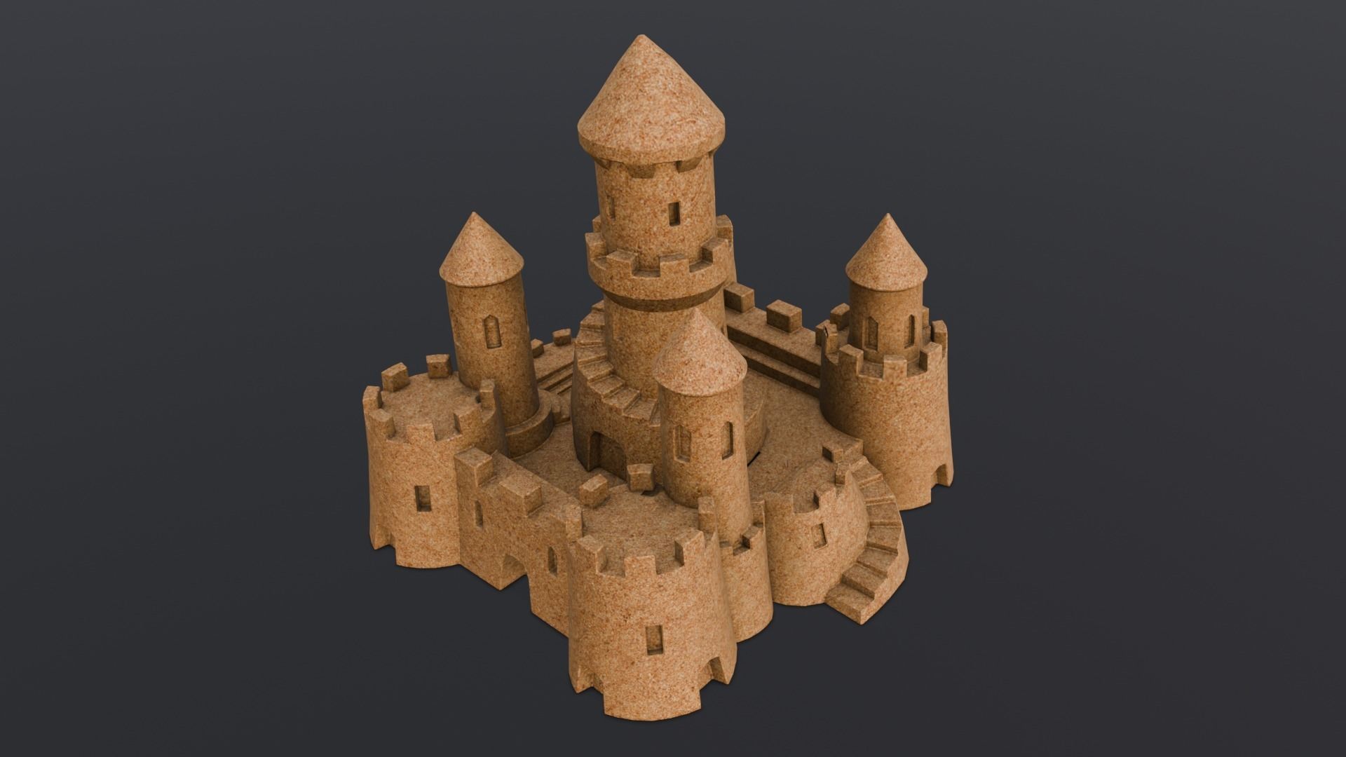 Sandcastle 3D Model Low-poly 3D model_12