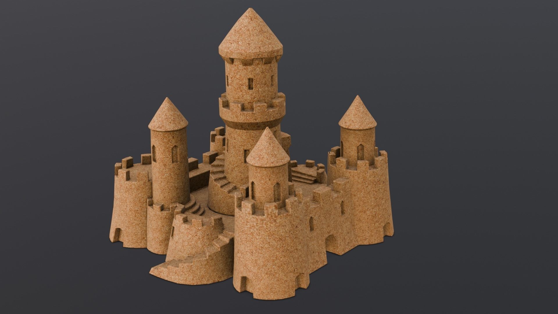 Sandcastle 3D Model Low-poly 3D model_2