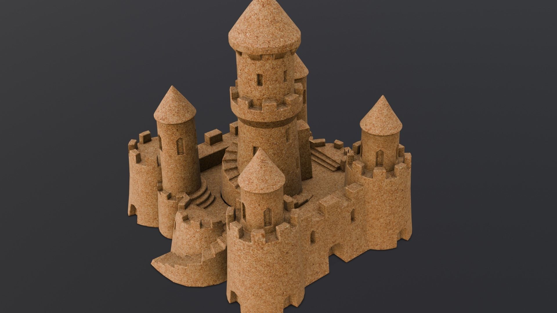 Sandcastle 3D Model Low-poly 3D model_1