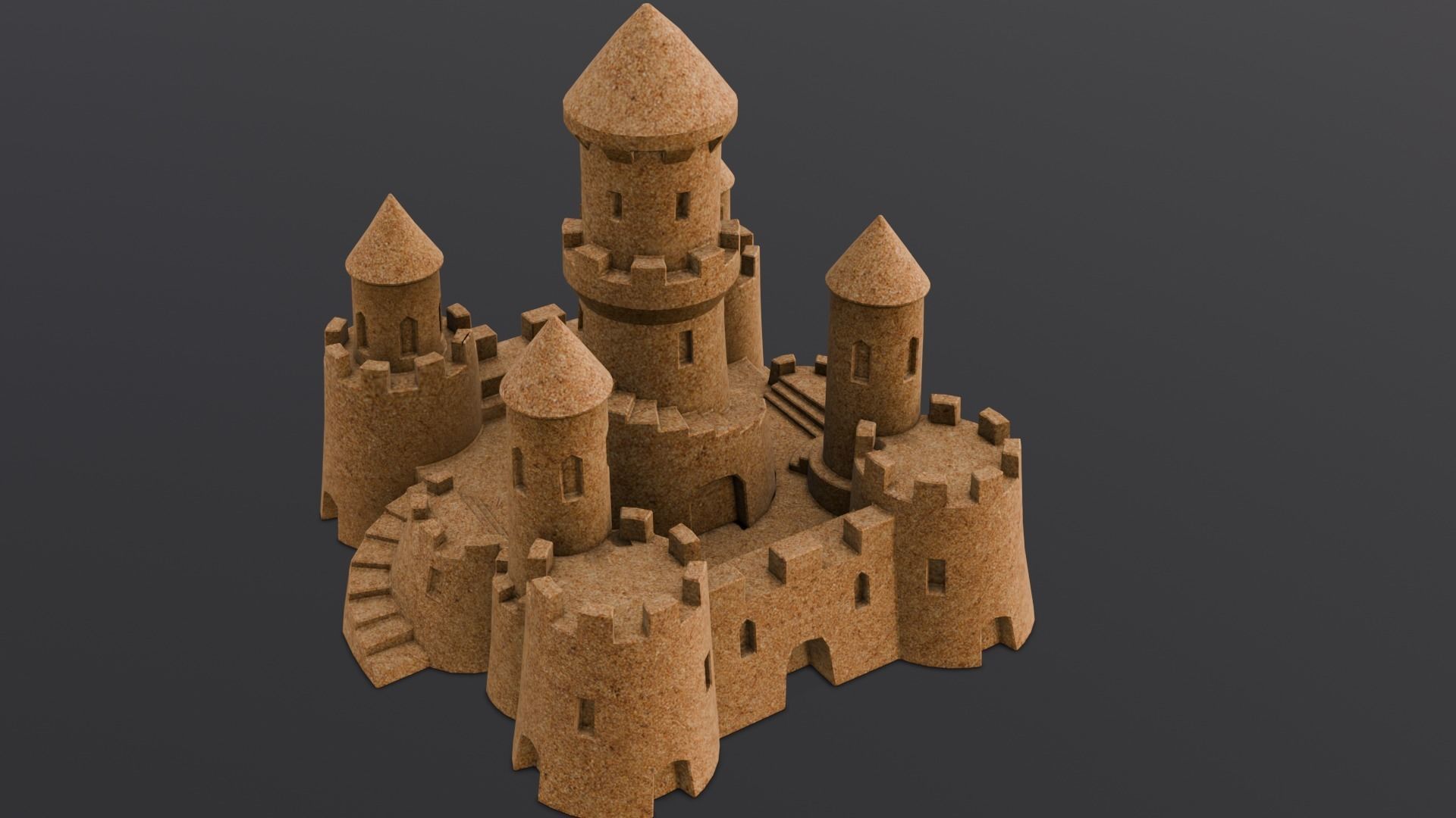 Sandcastle 3D Model Low-poly 3D model_10