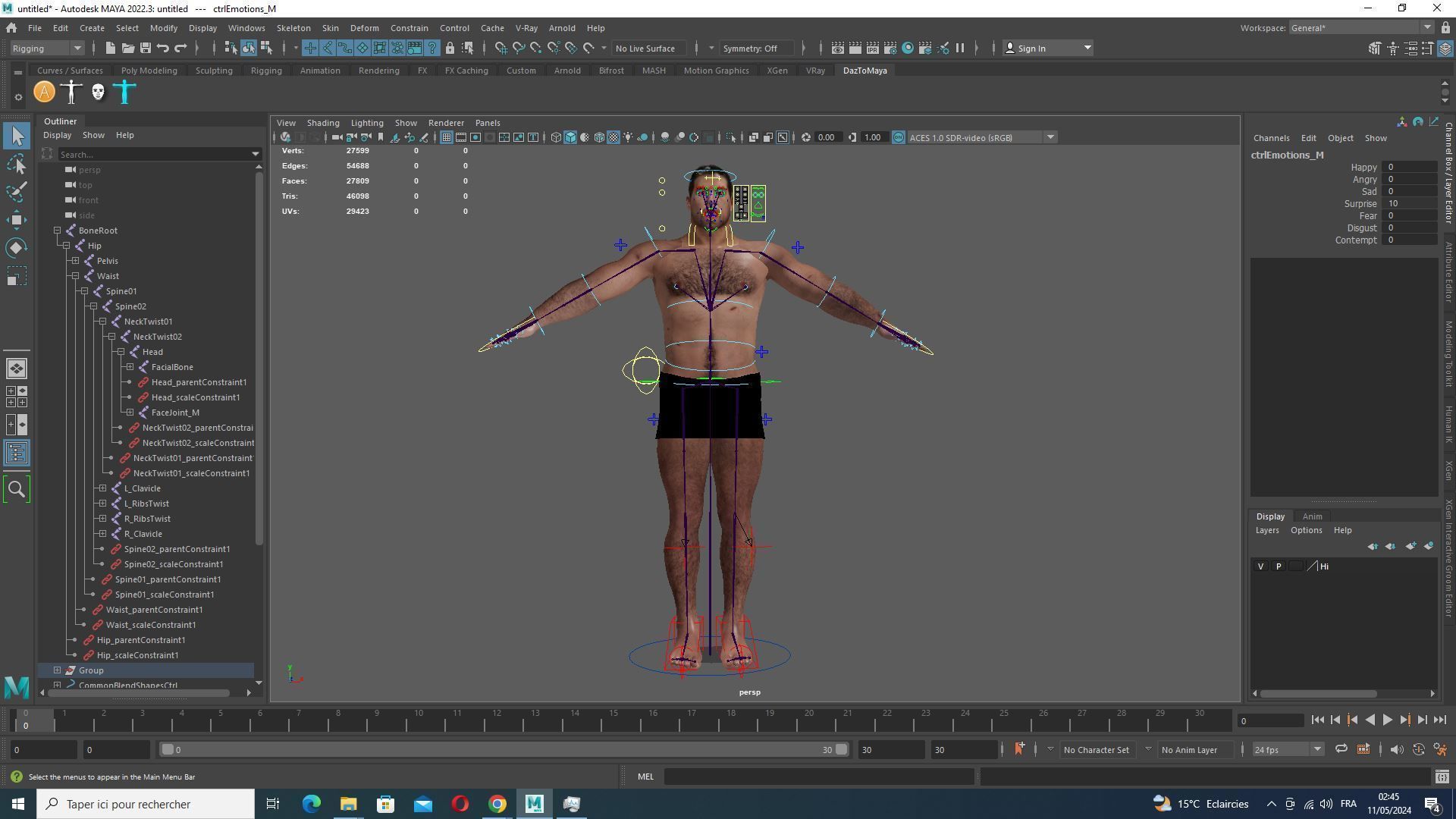 Strong survival Man Body Low-poly 3D model_28