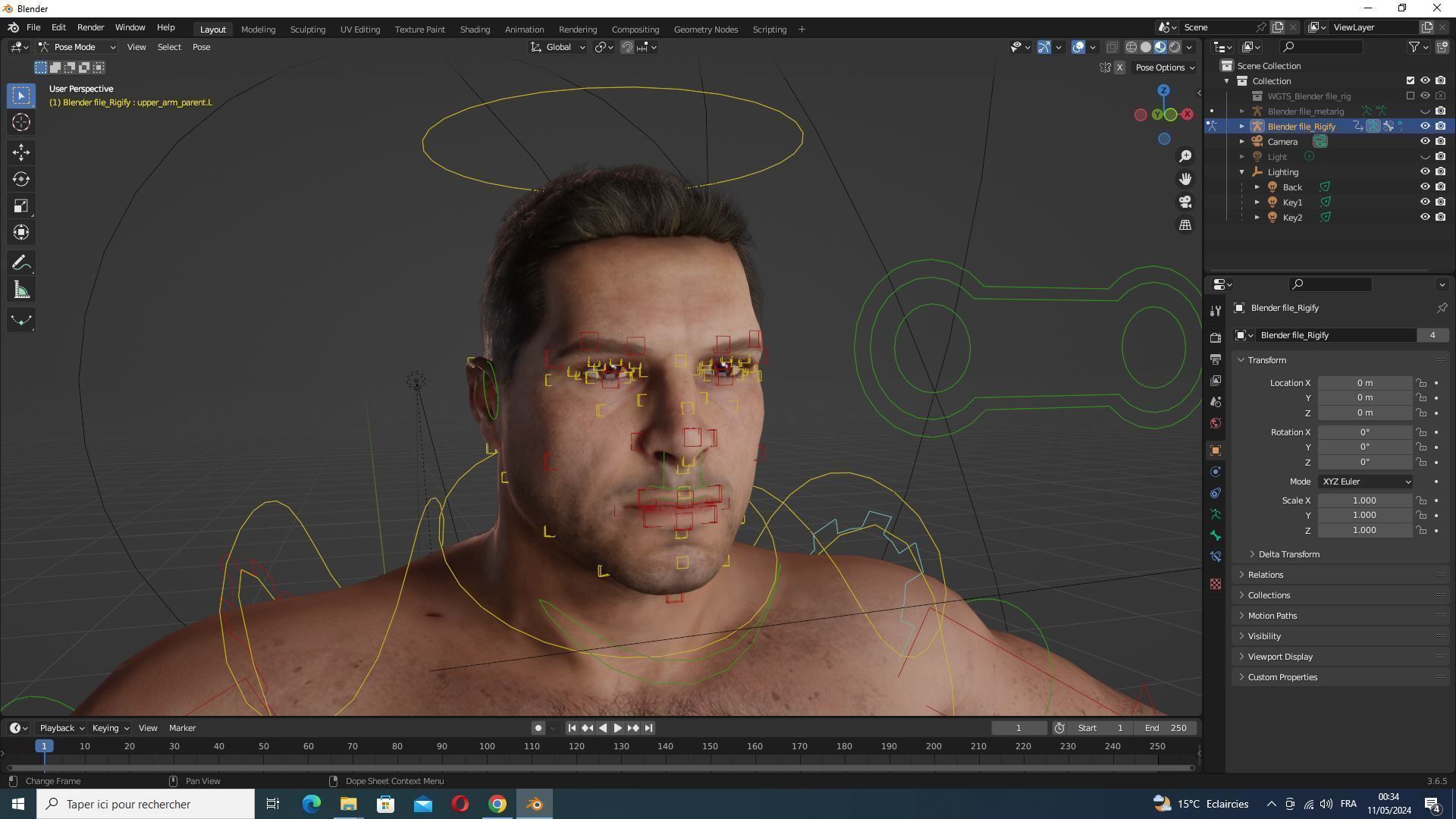 Strong survival Man Body Low-poly 3D model_23