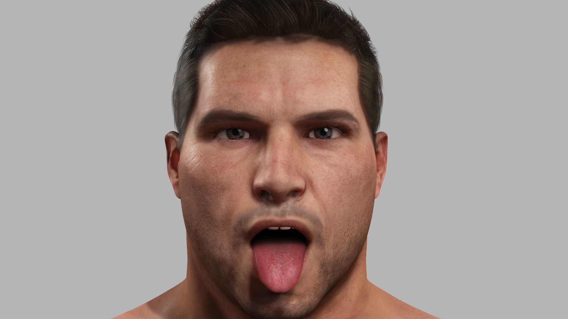 Strong survival Man Body Low-poly 3D model_9