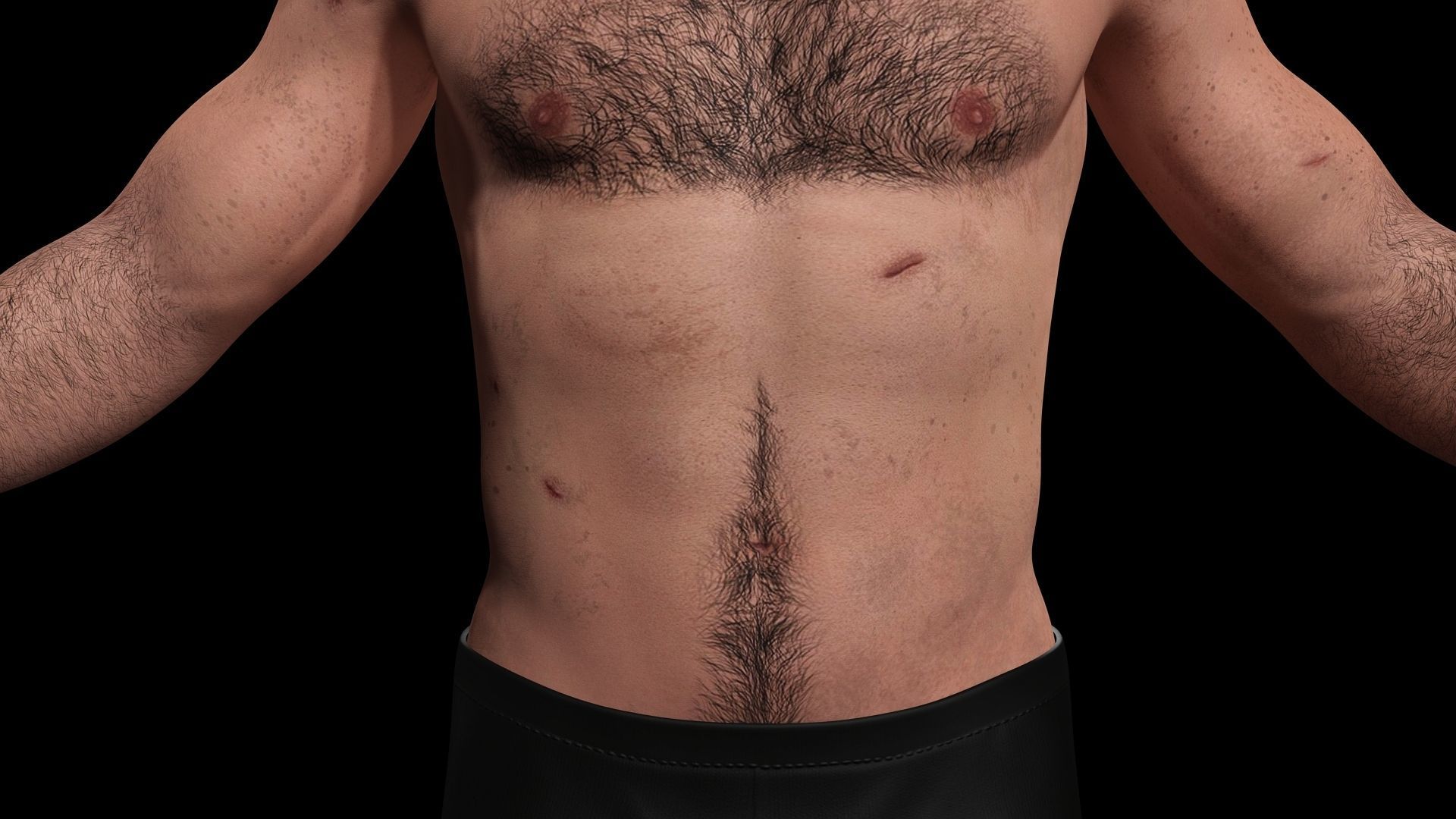 Strong survival Man Body Low-poly 3D model_16