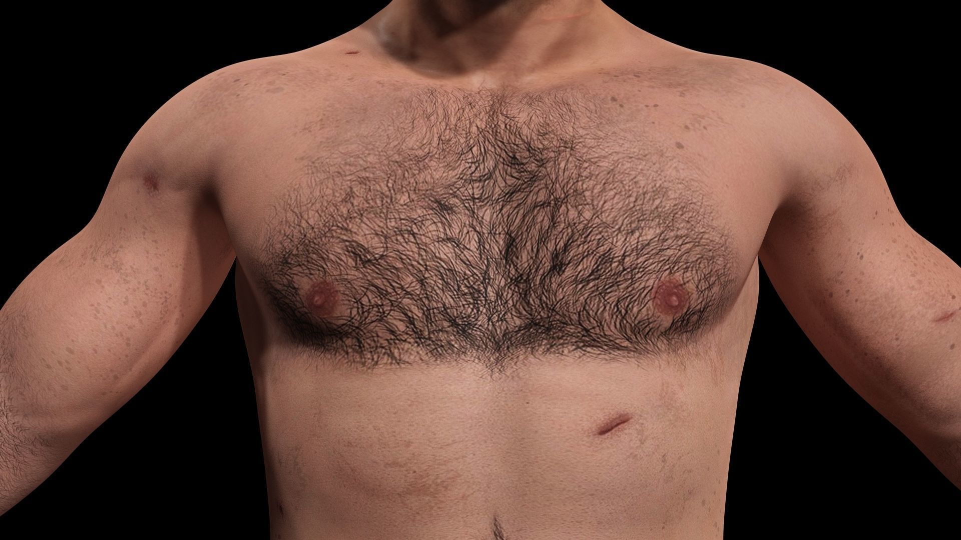 Strong survival Man Body Low-poly 3D model_15