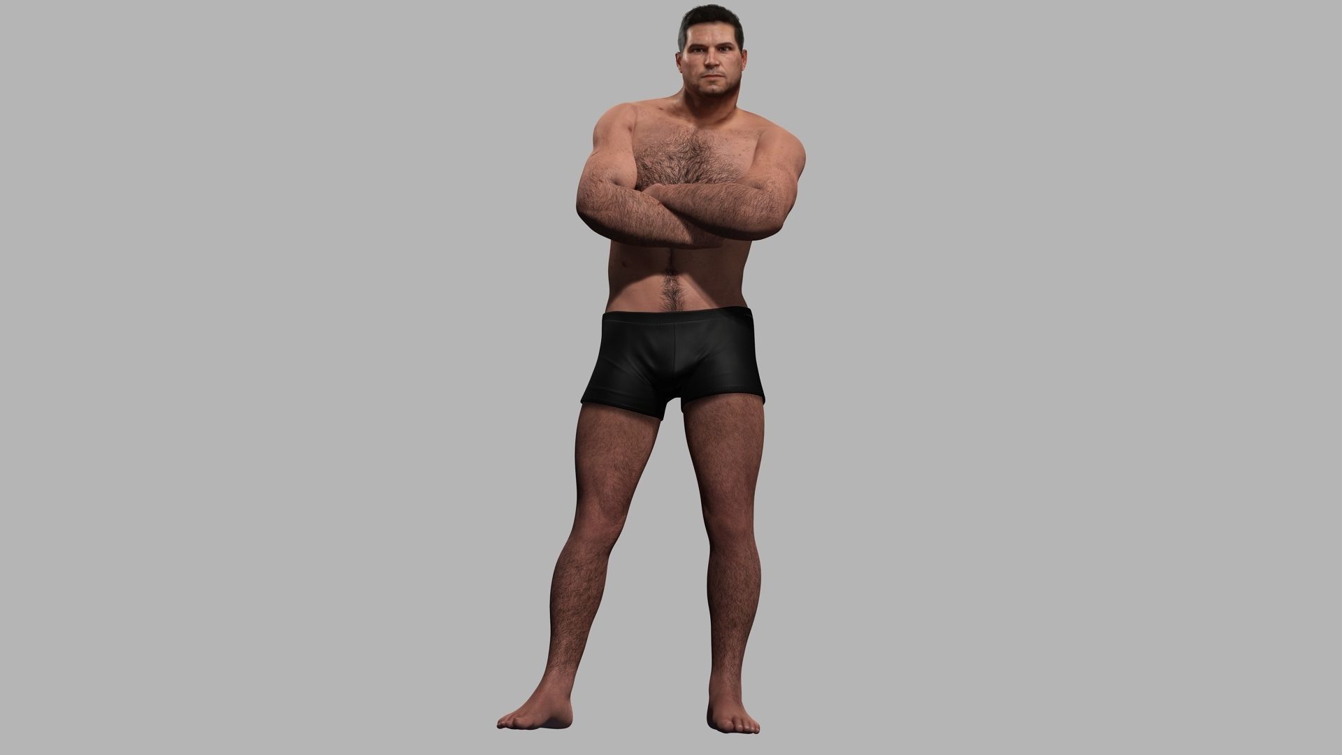 Strong survival Man Body Low-poly 3D model_5