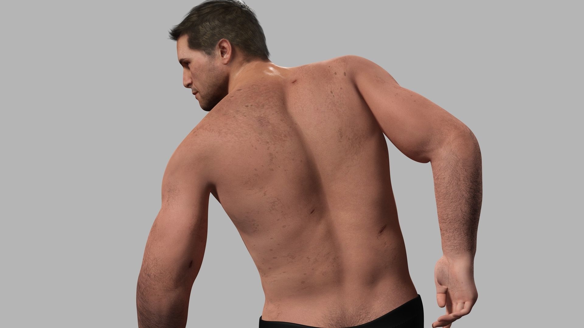 Strong survival Man Body Low-poly 3D model_4