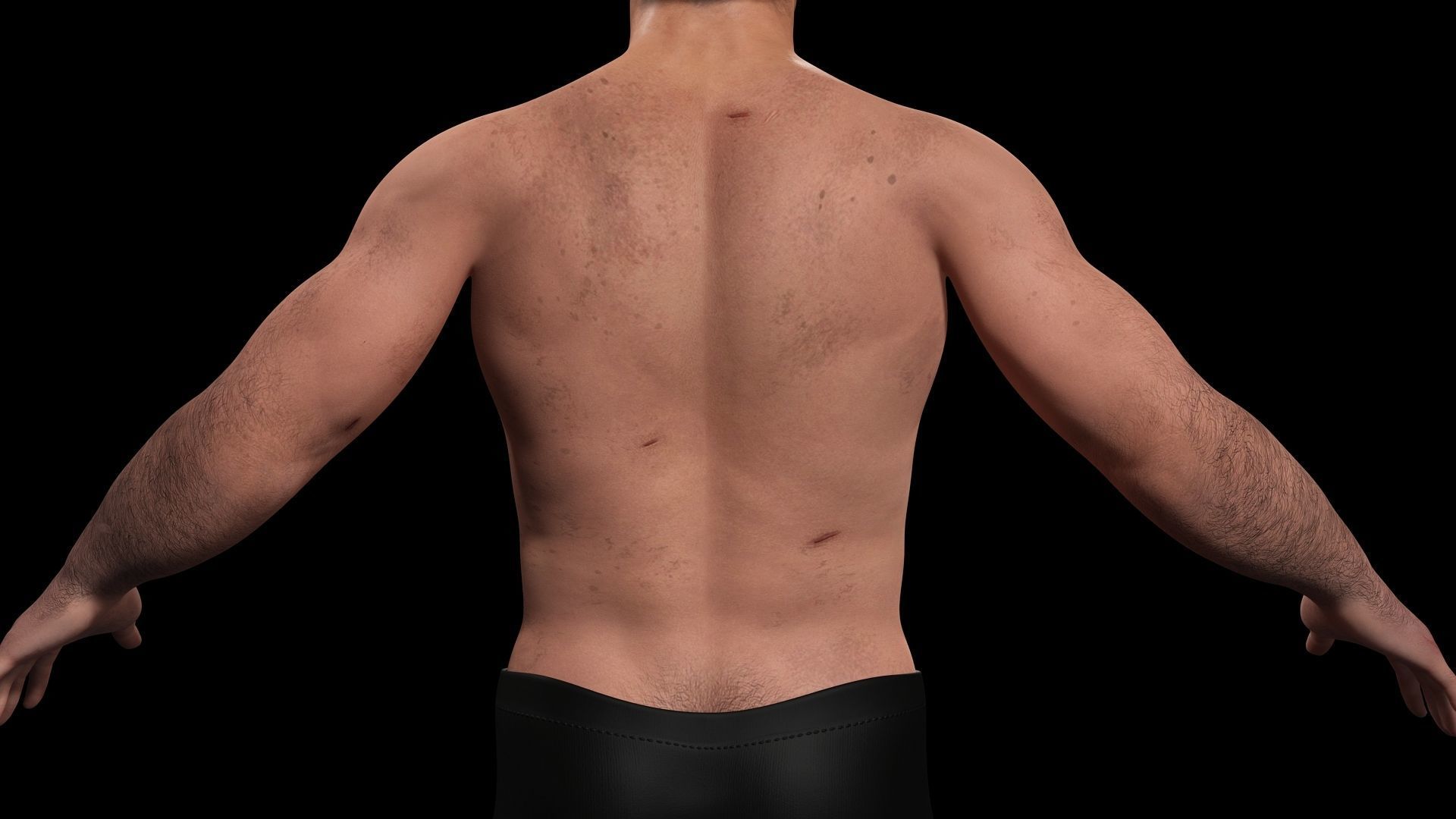 Strong survival Man Body Low-poly 3D model_17