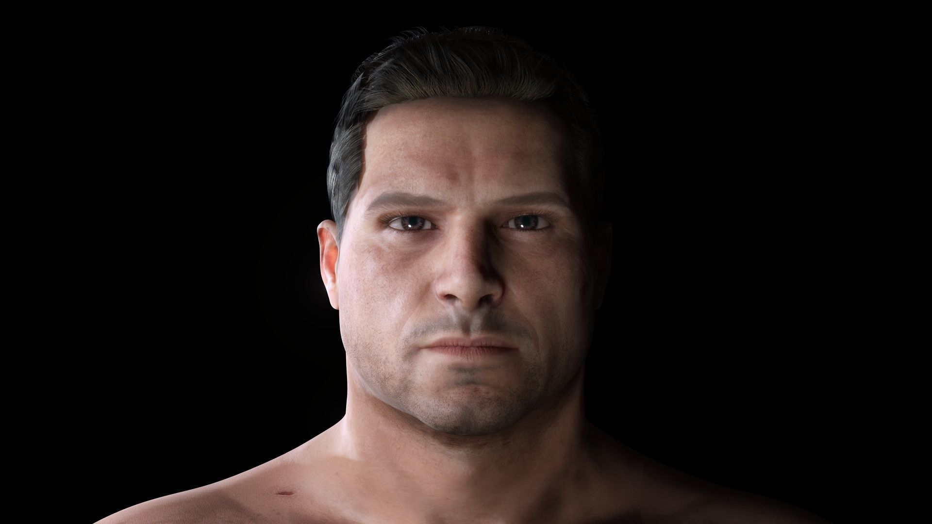 Strong survival Man Body Low-poly 3D model_12