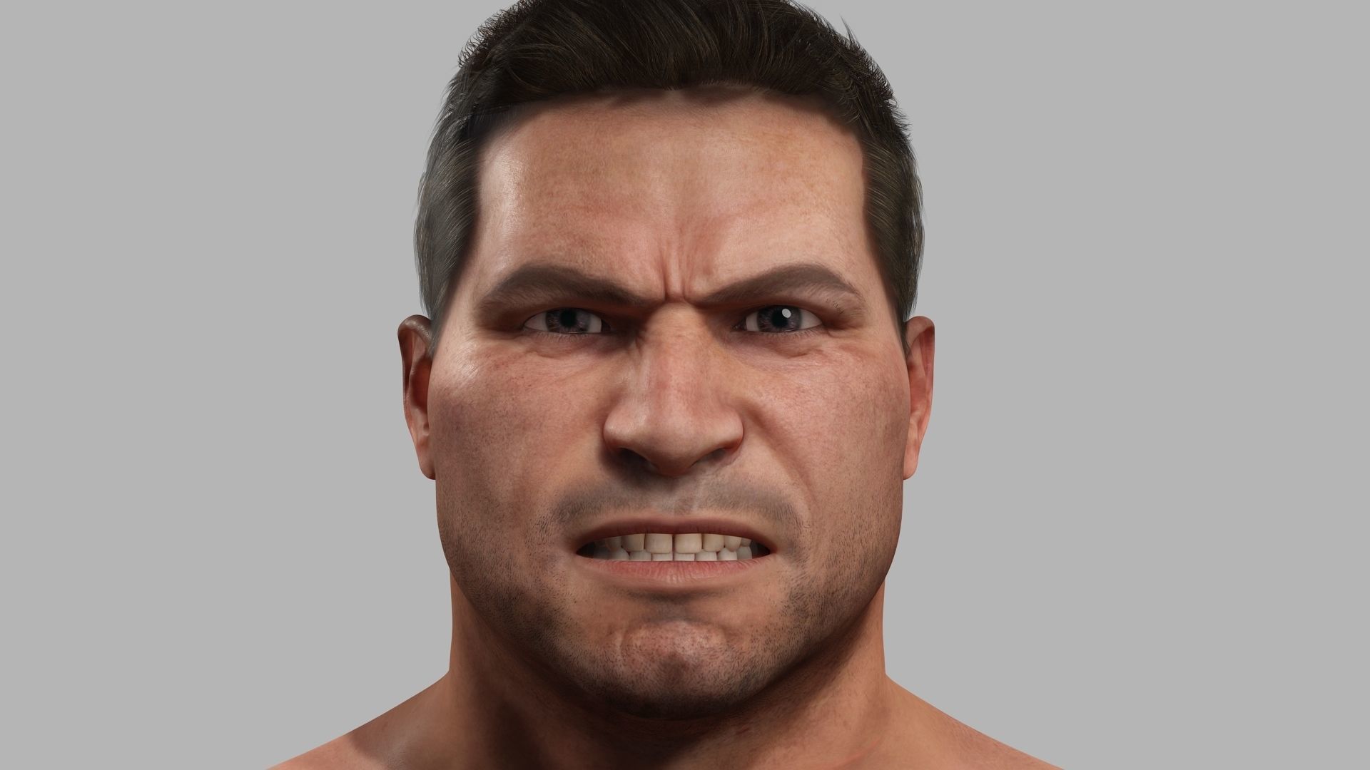 Strong survival Man Body Low-poly 3D model_8