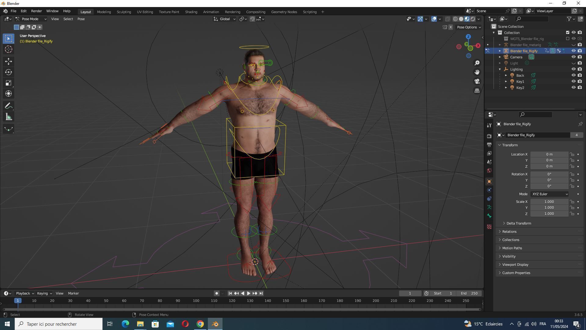 Strong survival Man Body Low-poly 3D model_22
