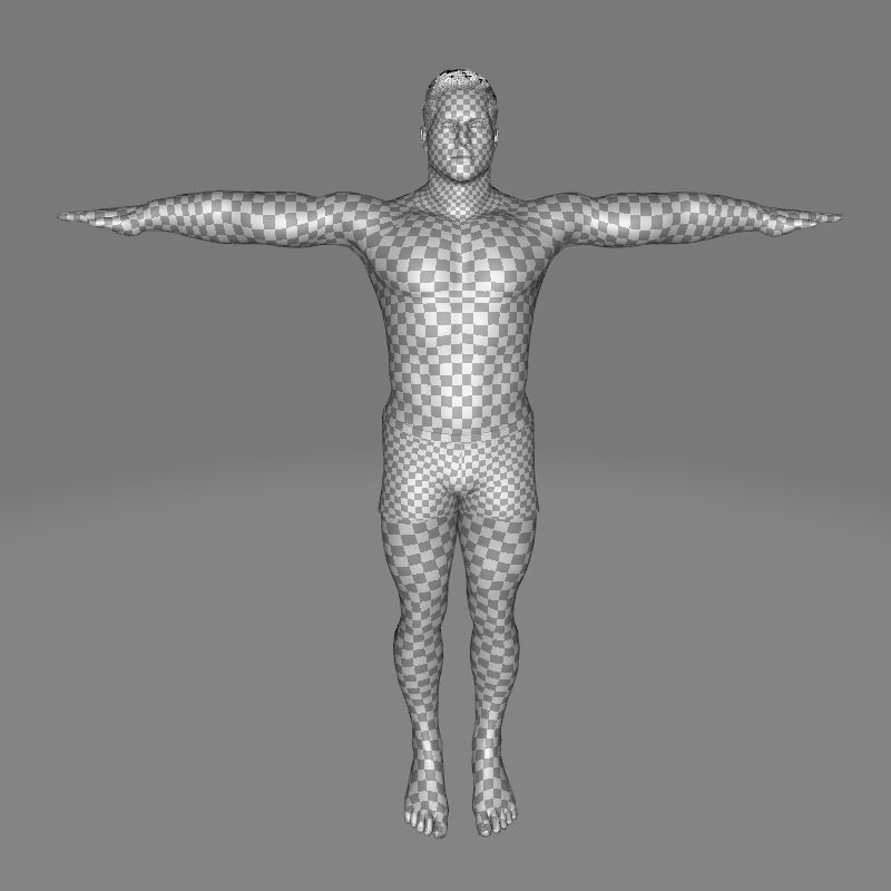 Strong survival Man Body Low-poly 3D model_31