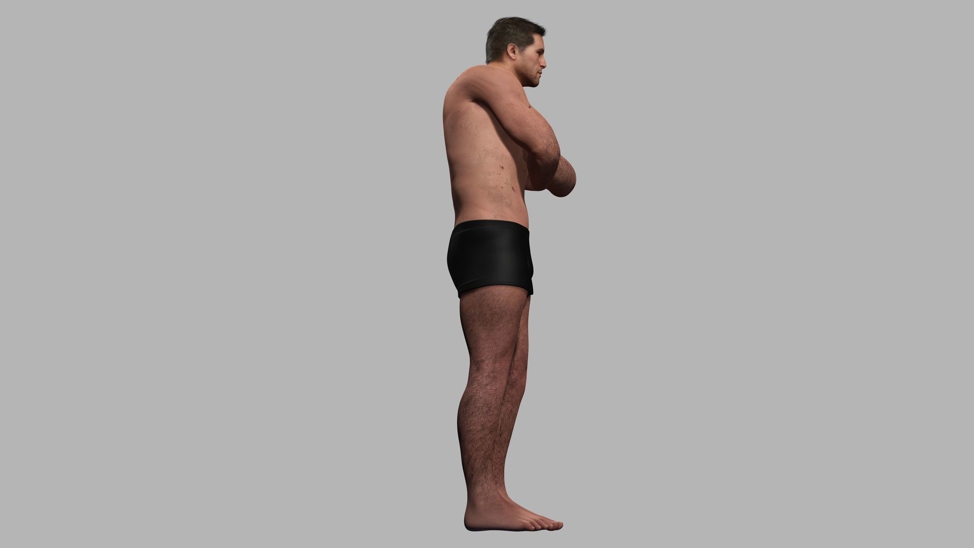Strong survival Man Body Low-poly 3D model_6