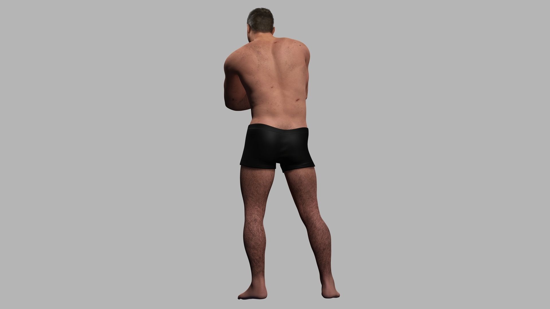 Strong survival Man Body Low-poly 3D model_7