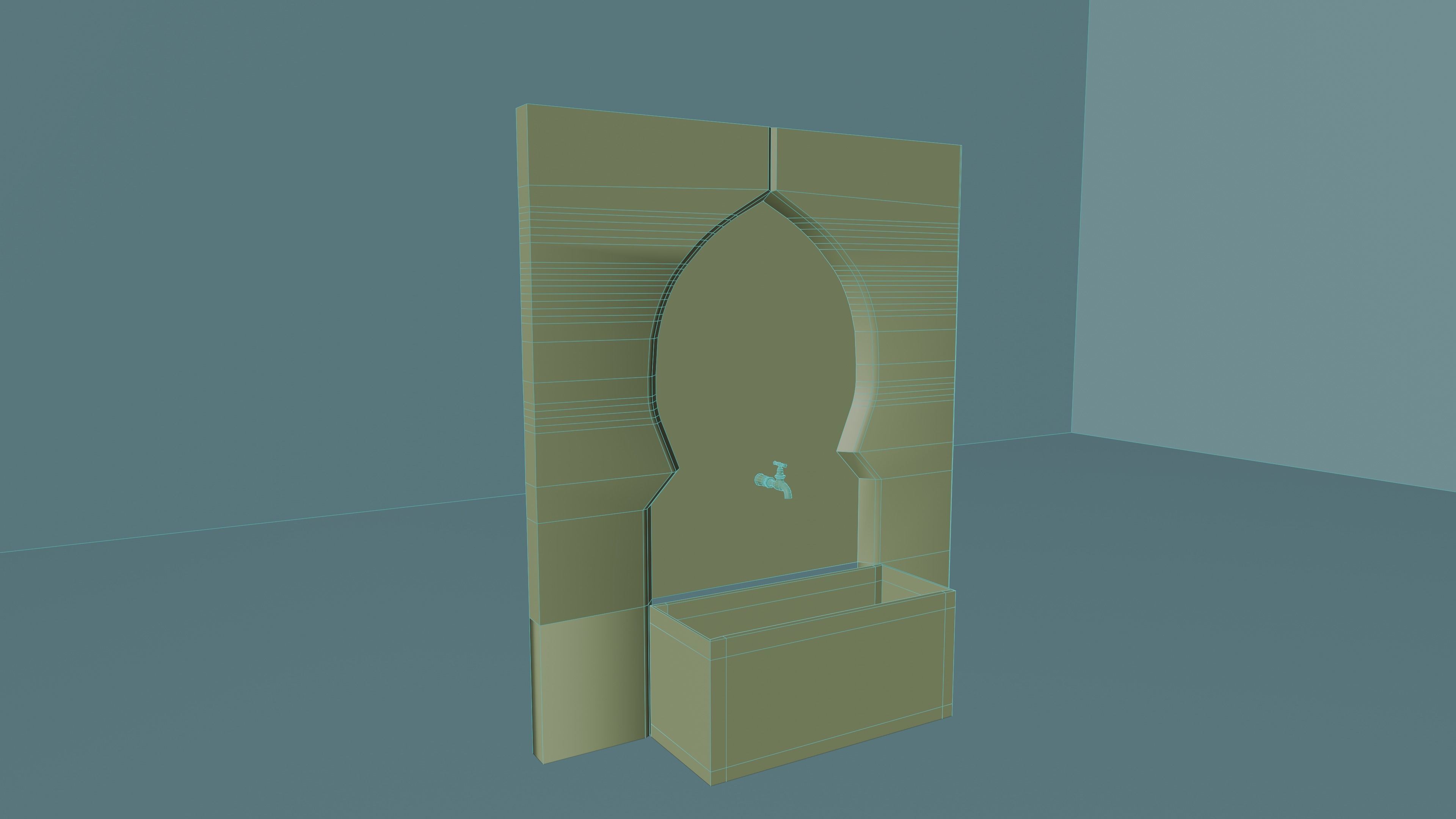 The  Moroccan traditional Fountain  3D model_3