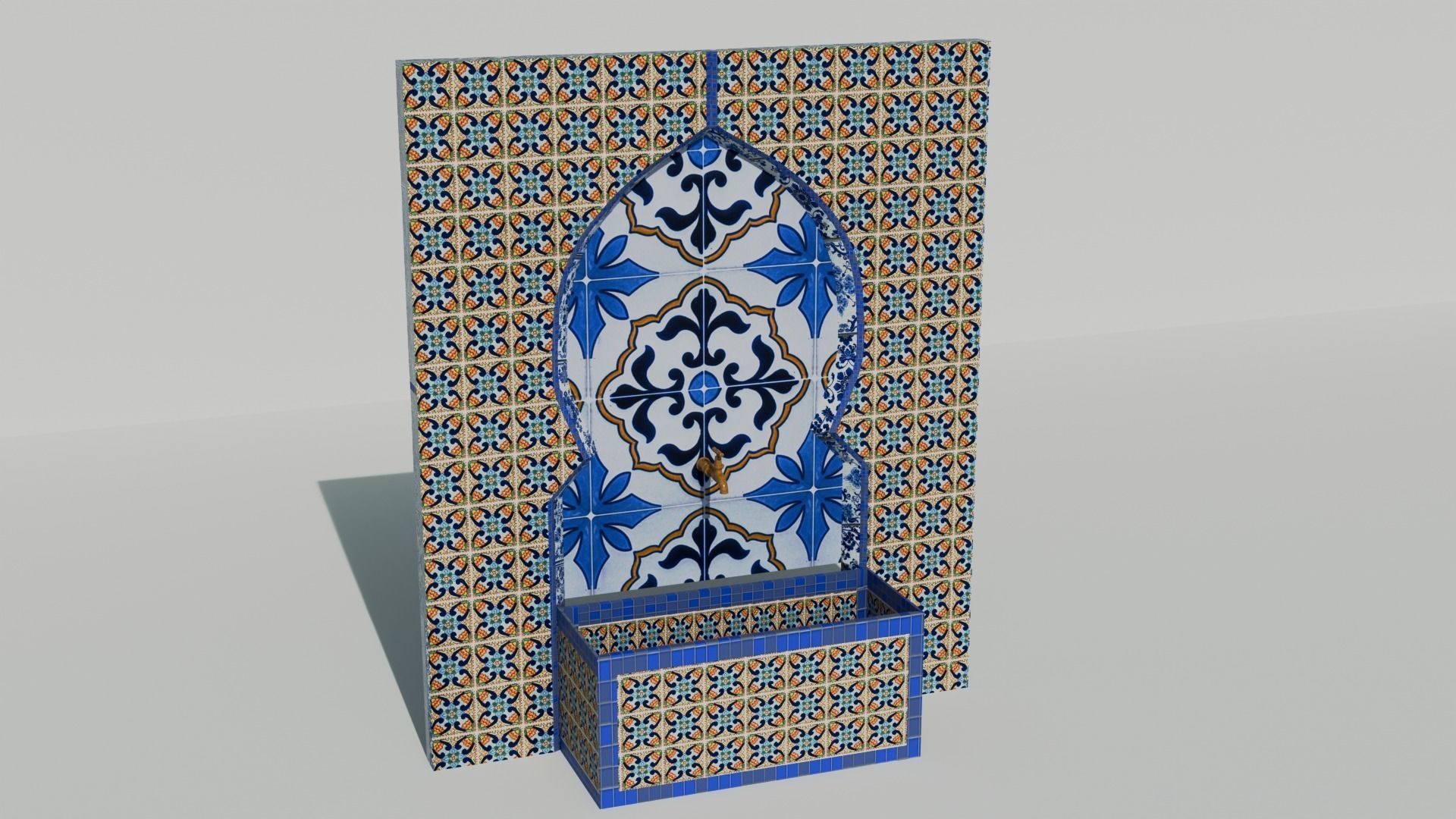 The  Moroccan traditional Fountain  3D model_2