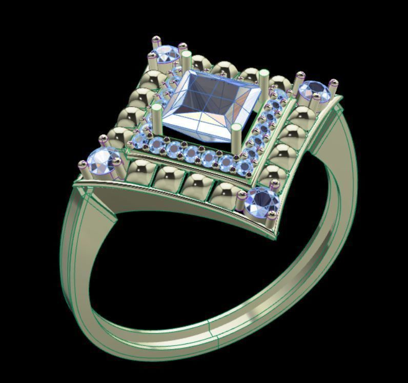 Gold ring 3D print model_7