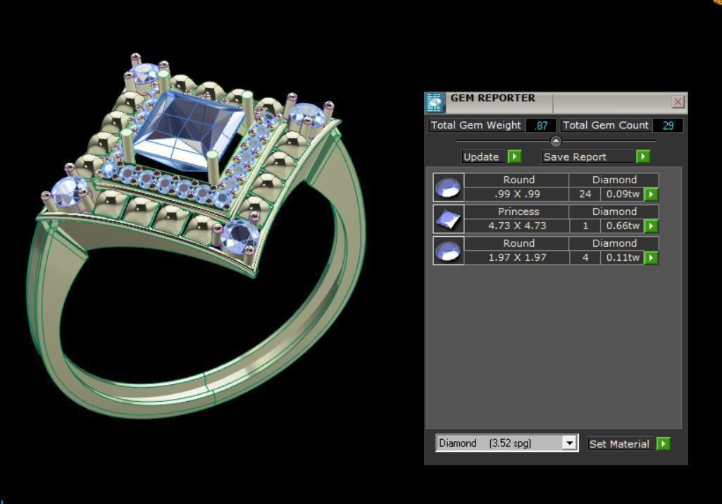 Gold ring 3D print model_3