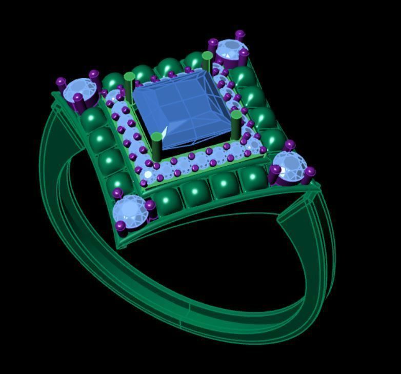 Gold ring 3D print model_5