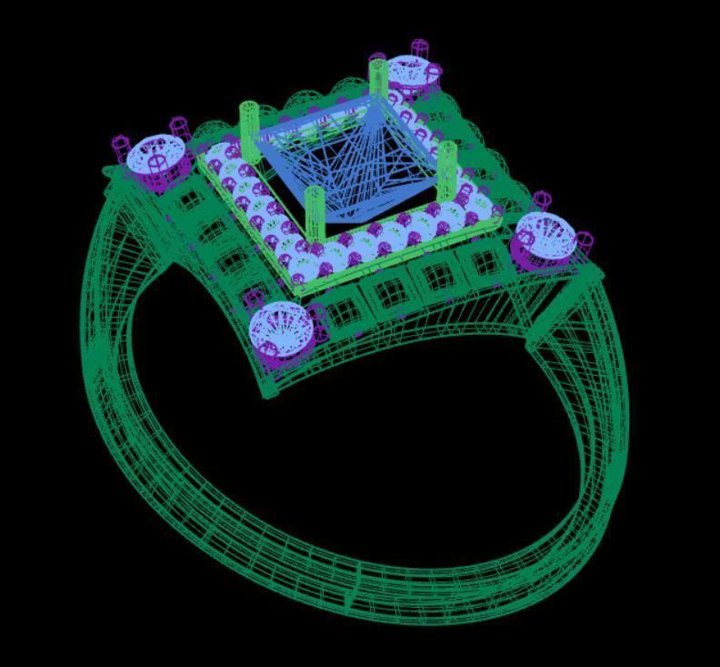 Gold ring 3D print model_6