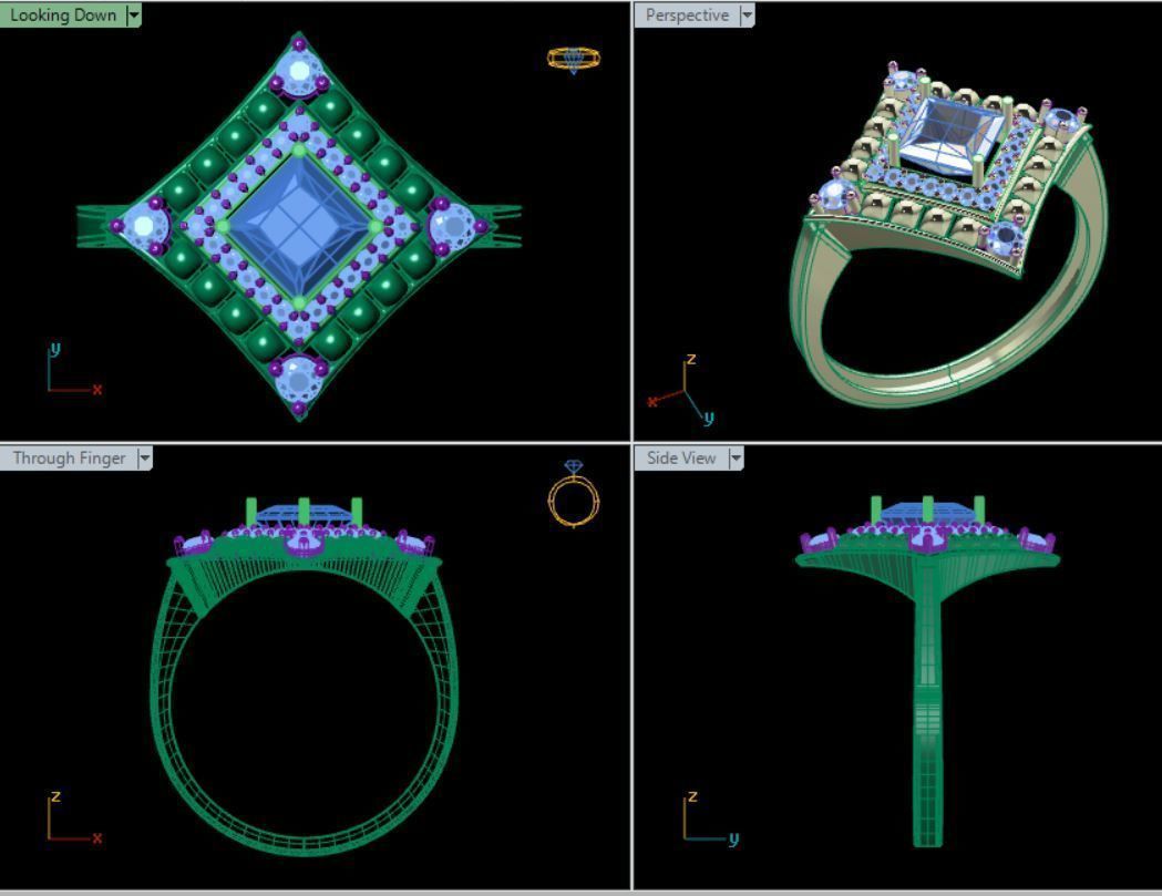 Gold ring 3D print model_8