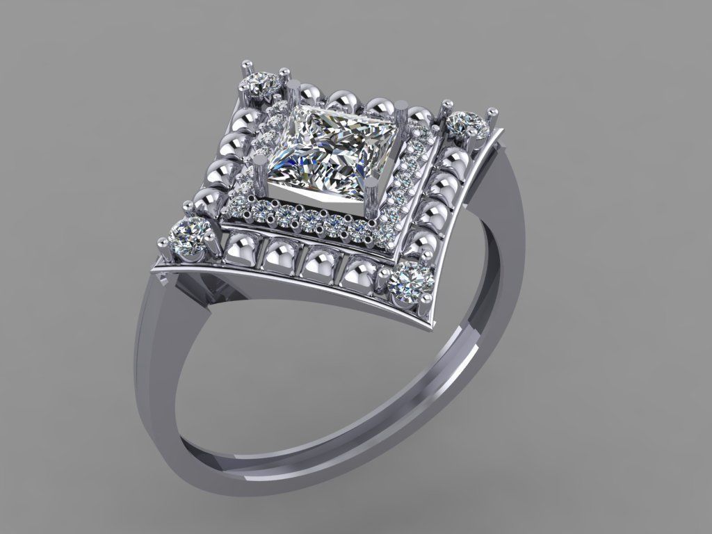 Gold ring 3D print model_2