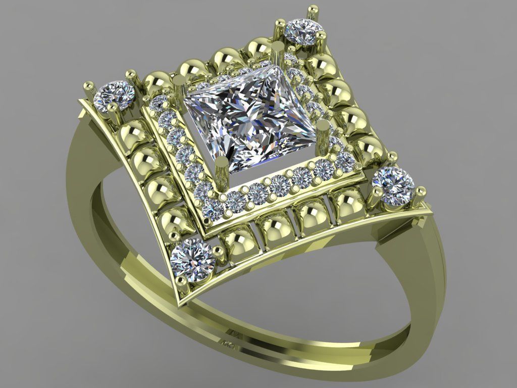 Gold ring 3D print model_1