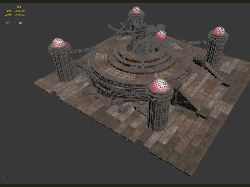 Tai Chi altar respawn Dragons   platform shrine stairs base 3D model_4