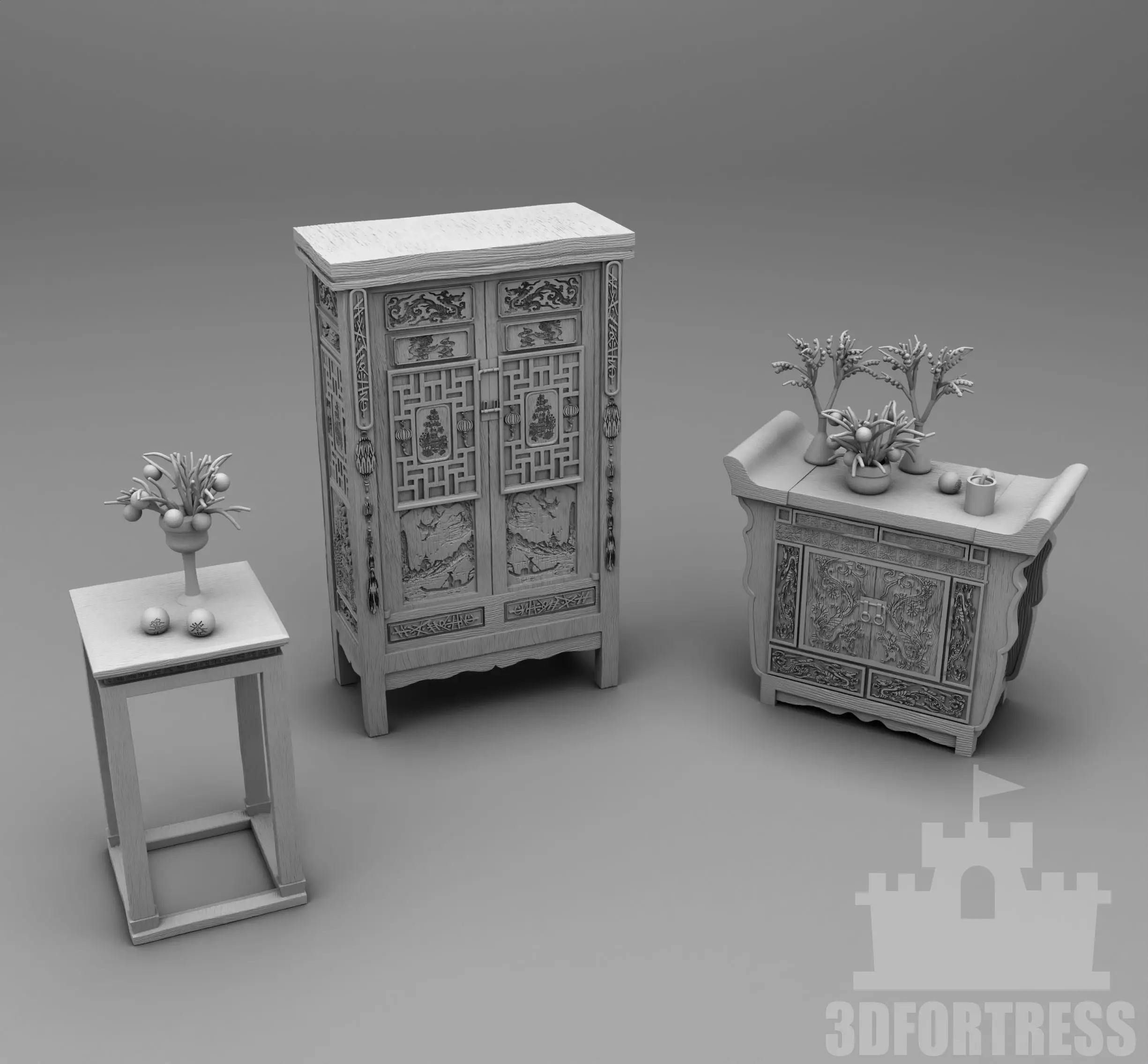 China interior 1 3D print model