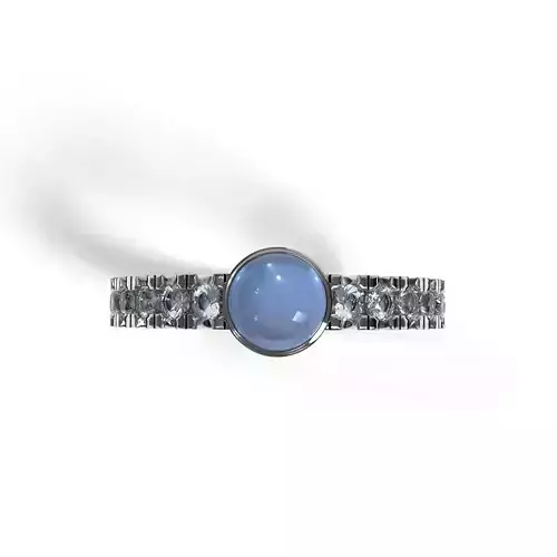 5 Chakra Vishuddha Throat BLUE Chalcedony RING