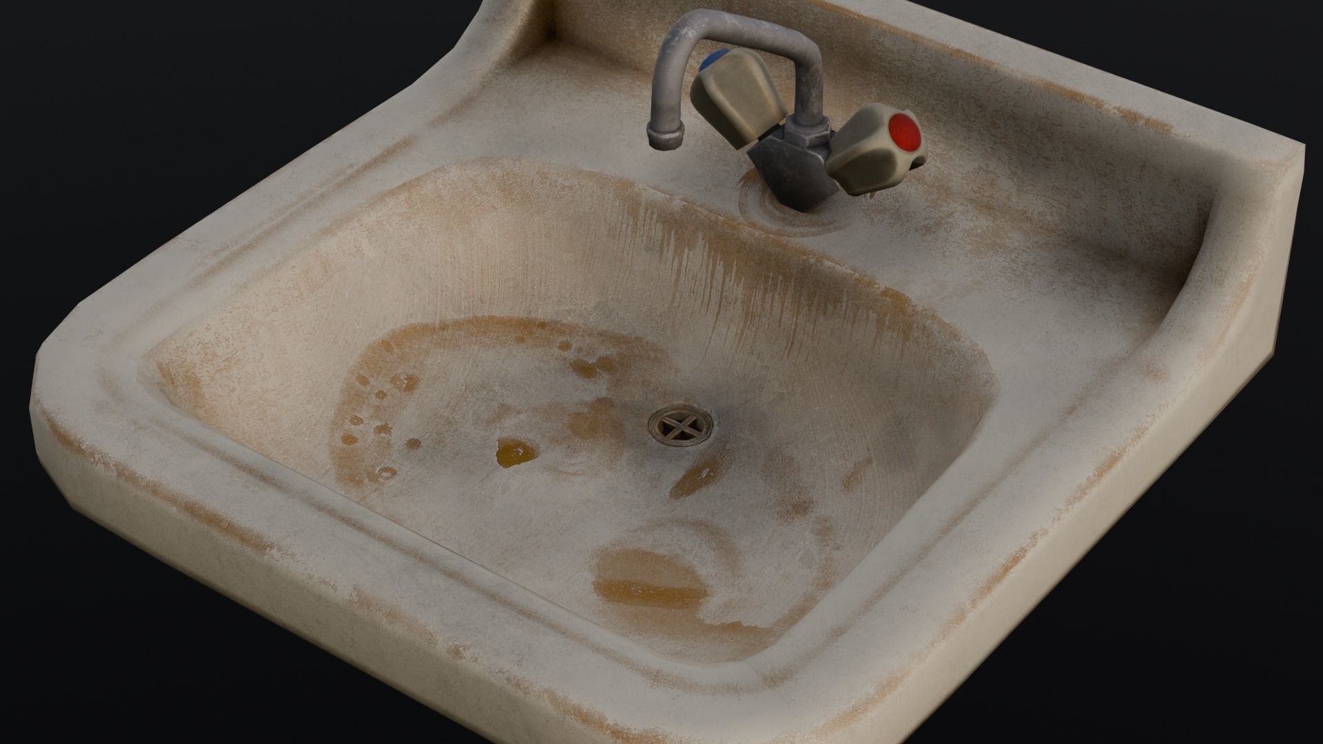  Old Dirty Sink 3D Model Low-poly 3D model_9