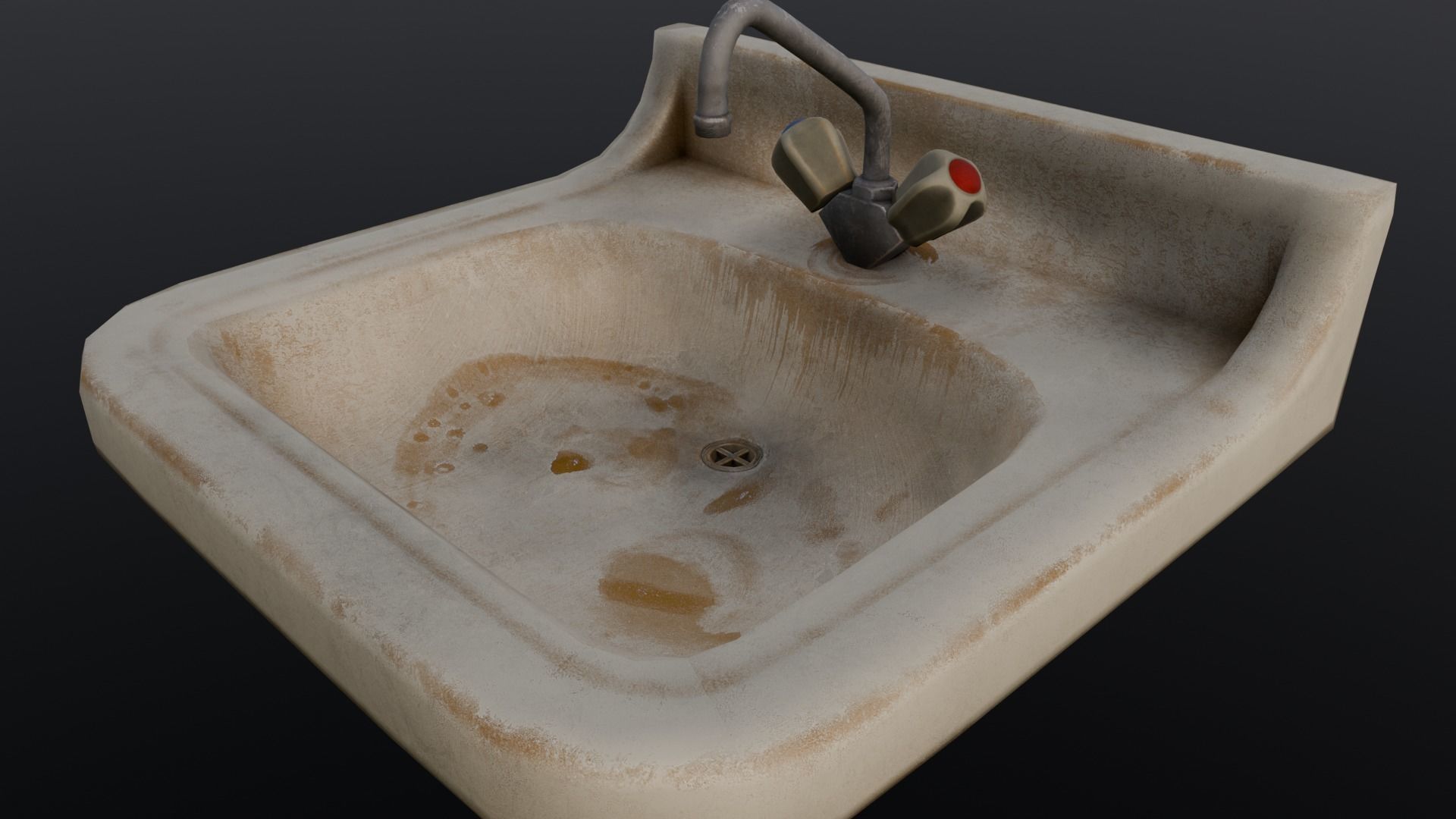  Old Dirty Sink 3D Model Low-poly 3D model_10