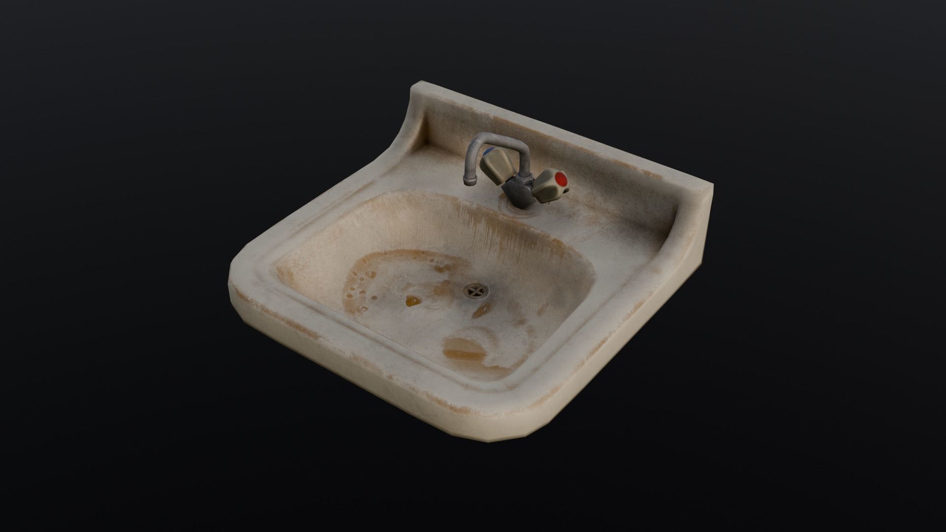  Old Dirty Sink 3D Model Low-poly 3D model_8