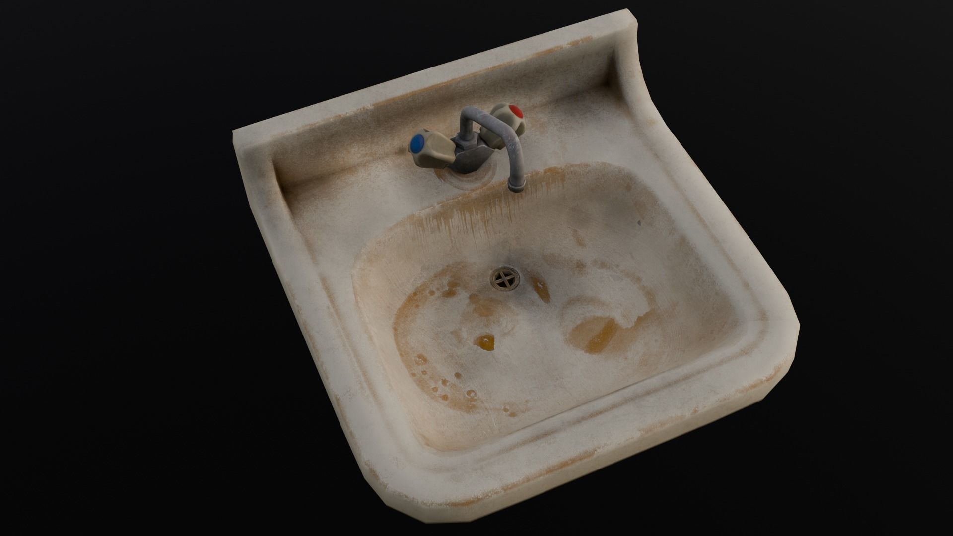  Old Dirty Sink 3D Model Low-poly 3D model_7