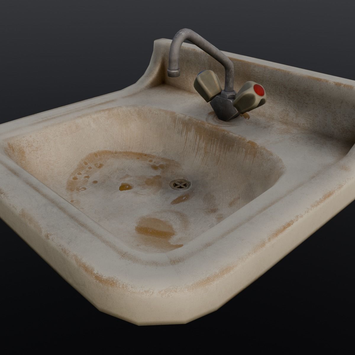  Old Dirty Sink 3D Model Low-poly 3D model_11