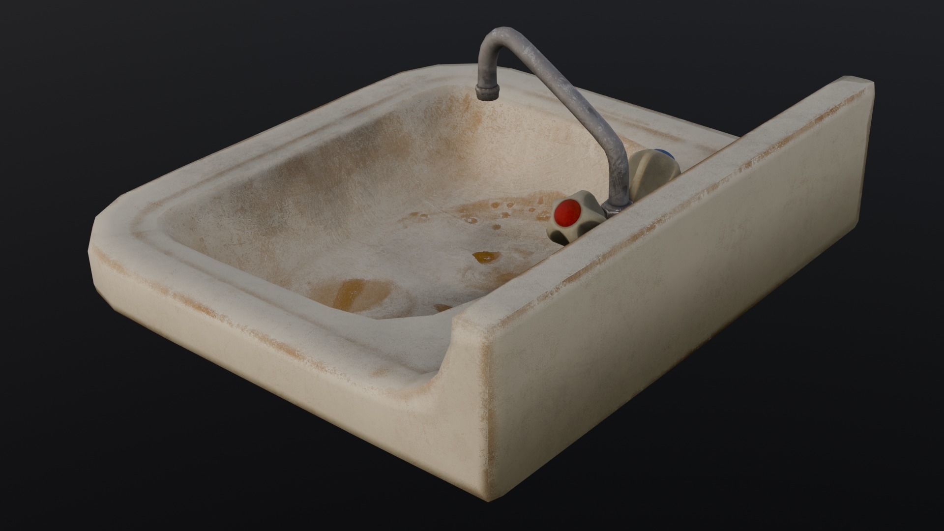  Old Dirty Sink 3D Model Low-poly 3D model_6