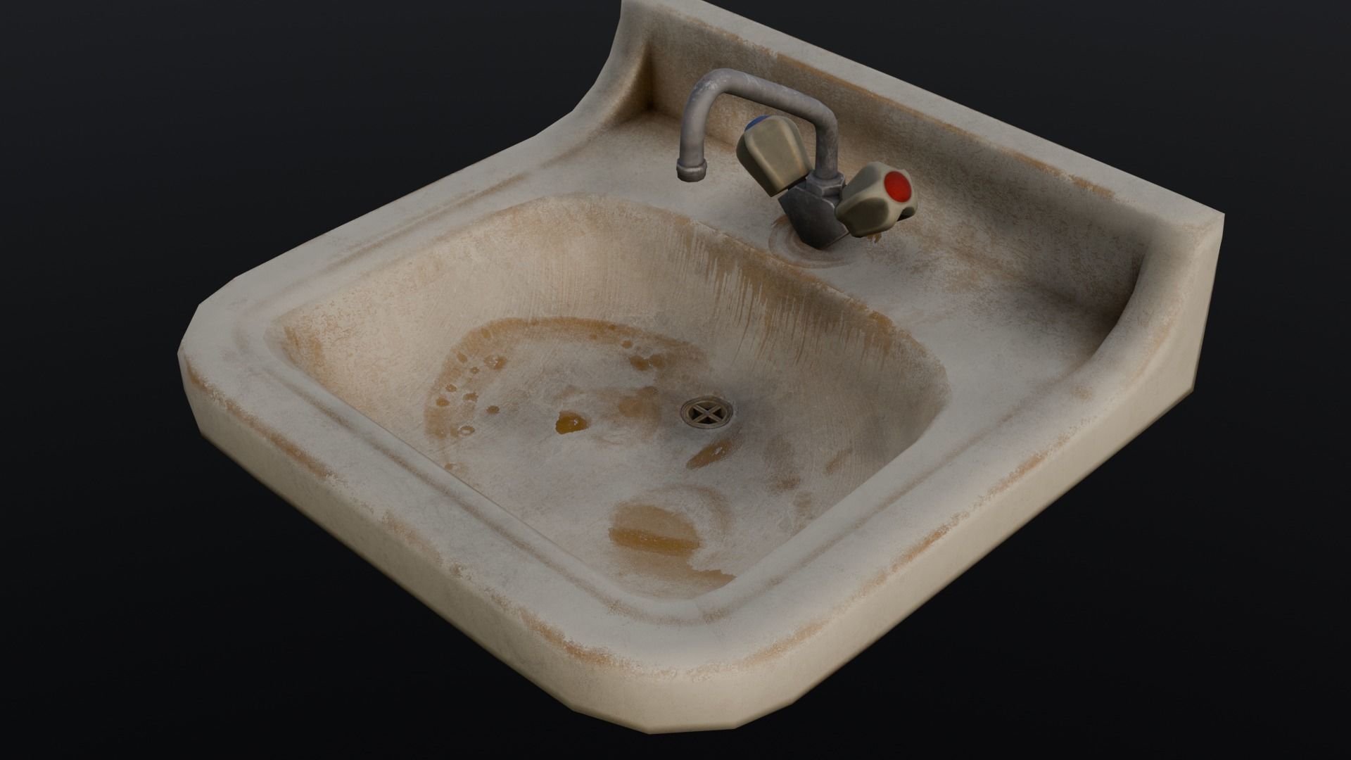  Old Dirty Sink 3D Model Low-poly 3D model_5
