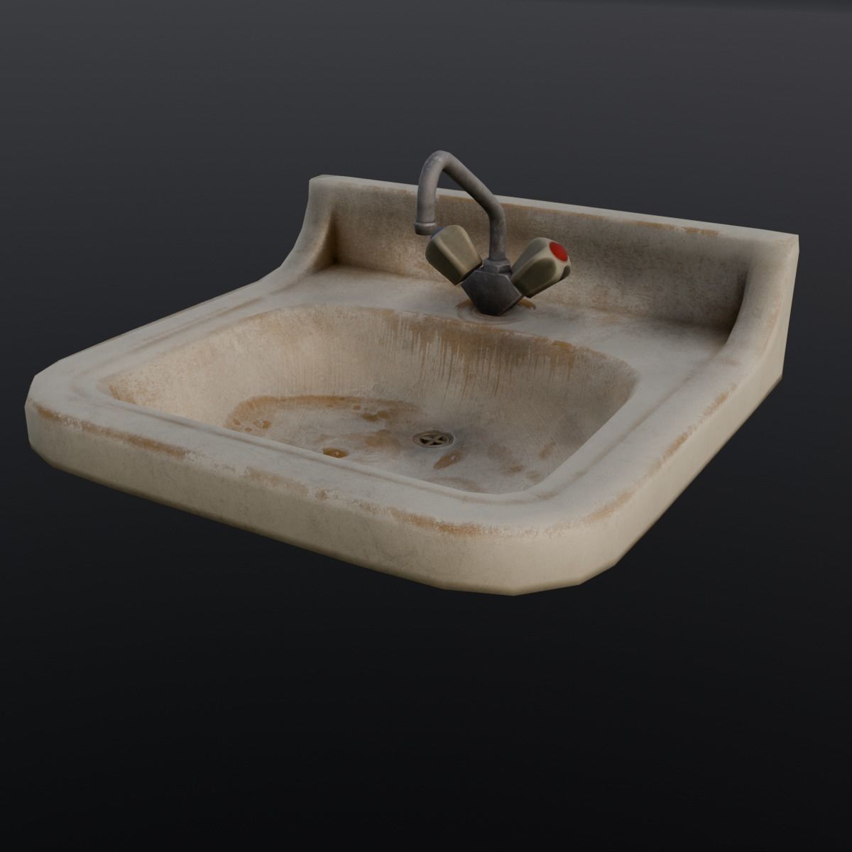  Old Dirty Sink 3D Model Low-poly 3D model_2