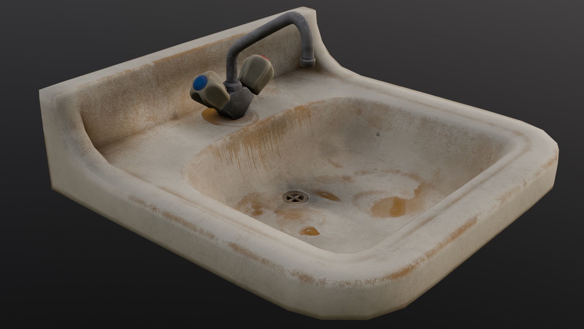  Old Dirty Sink 3D Model Low-poly 3D model_4