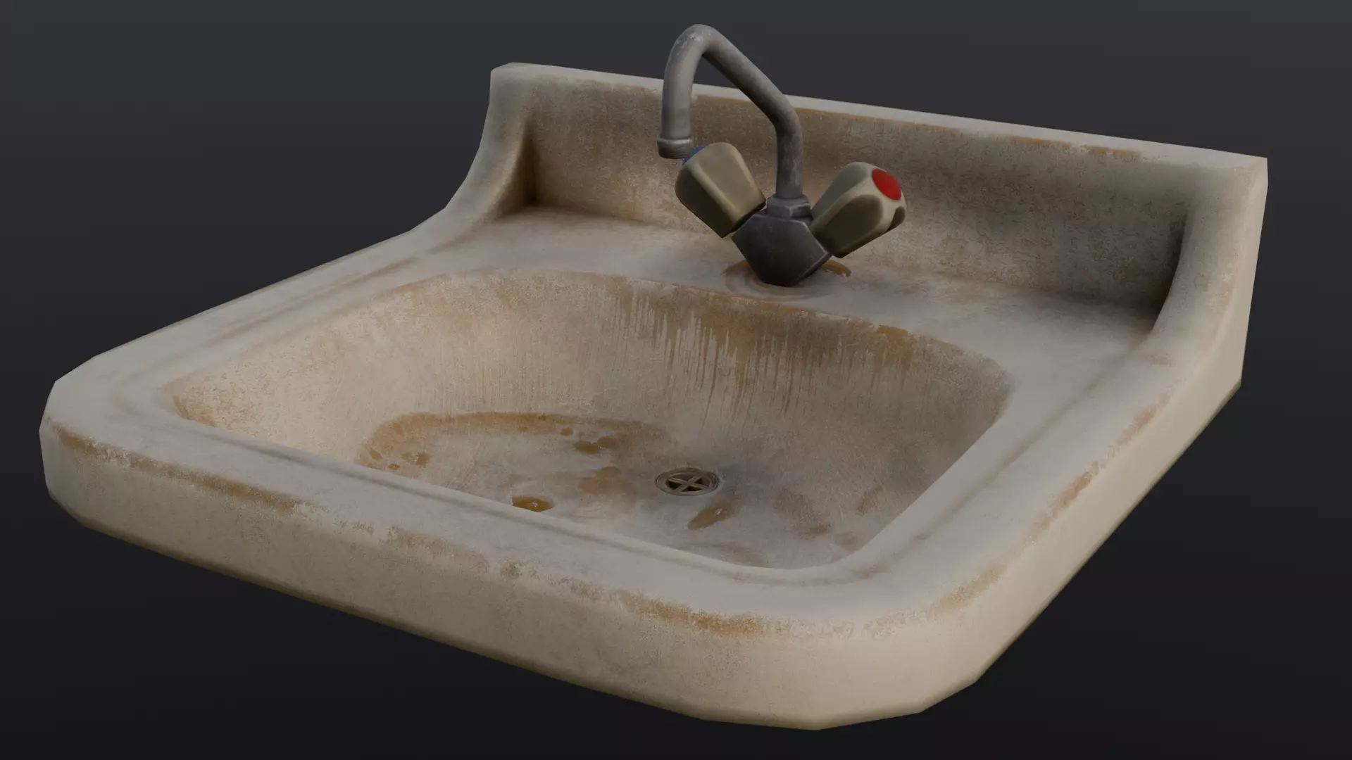  Old Dirty Sink 3D Model Low-poly 3D model_0