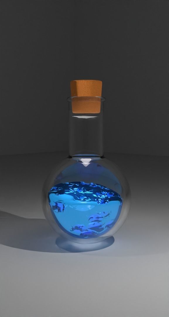 potion glass Low-poly 3D model_2