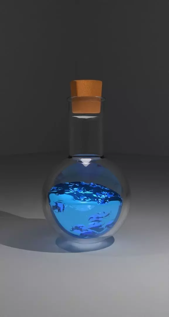 potion glass Low-poly 3D model_0