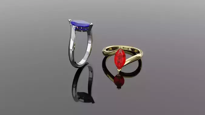 Yellow Gold Ring   White Gold Ring 3dm fail 3d print model