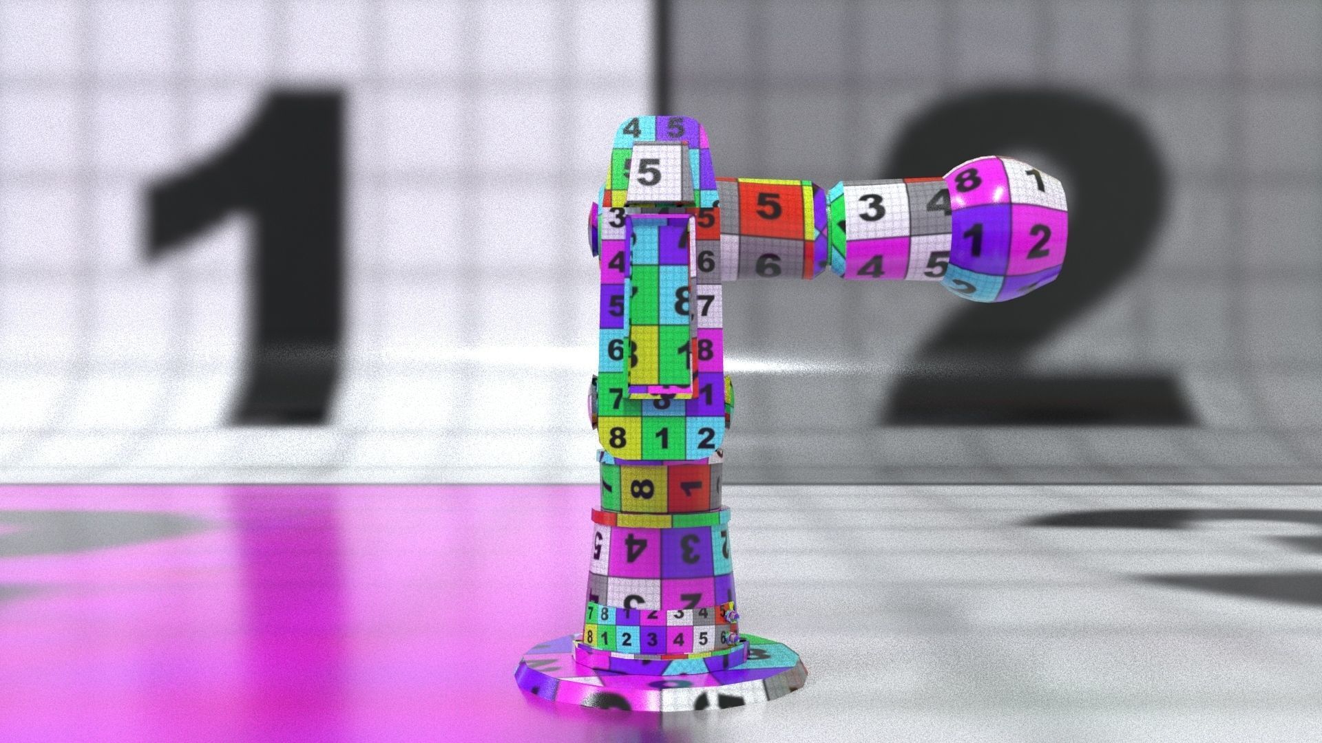 laos Mechanical arm robot Low-poly 3D model_10