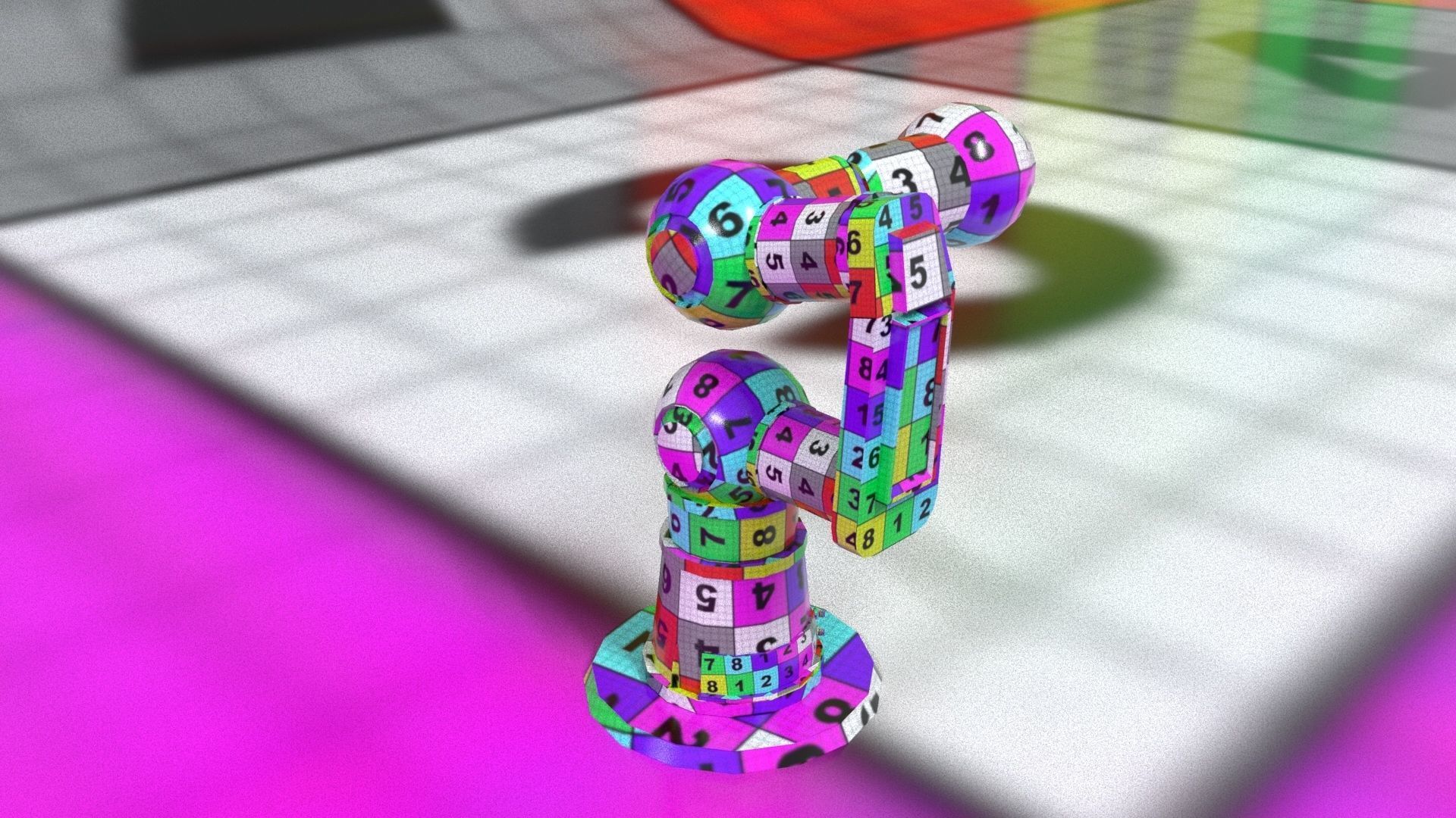 laos Mechanical arm robot Low-poly 3D model_11