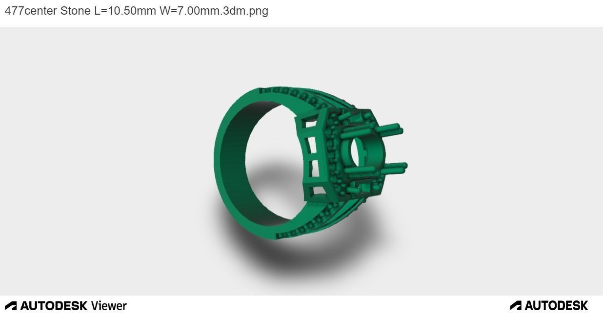 Men Ring With Oval Center Stone 3D print model_3