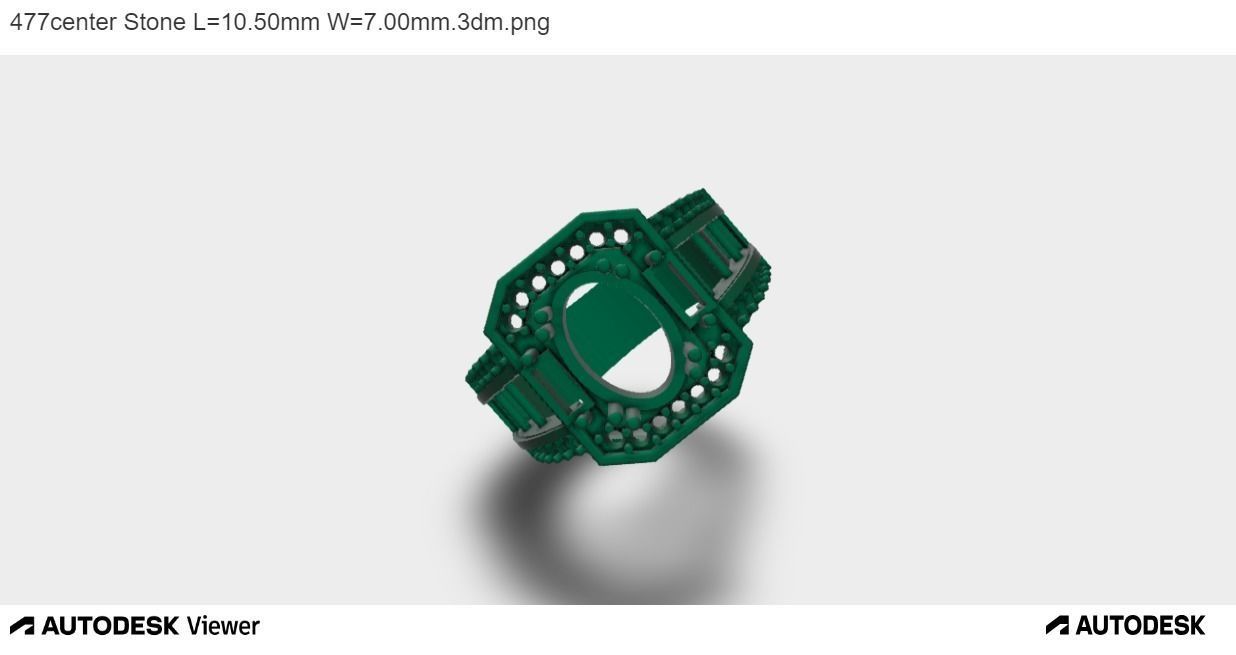 Men Ring With Oval Center Stone 3D print model_4